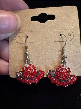 Red Crystal Drop Earrings - Women's Fashion Jewelry